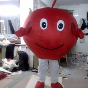 Costume de mascotte de pomme rouge d'Halloween Personnalisation de haute qualité Personnage de thème d'anime de bande dessinée Carnaval de Noël Adultes Fête d'anniversaire Fancy Outfit
