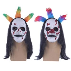 Wholesale killer clown mask for sale - Group buy Halloween Mask Latex Horror Scary Killer Clown Masks Full Head Face Cos Evil Joker Masquerade Props G0910