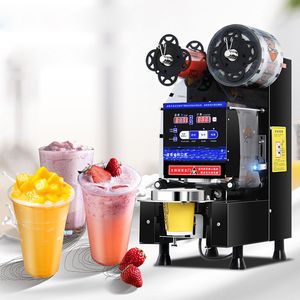 컵 씰링 기계 자동 버블 차 기계 컵 실러 9 / 9.5 PP / PE / Paper Milk Tea Cup Boba Tea Machine