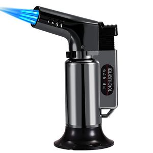 Windproof Outdoor BBQ Torch Lighter Triple Torch Turbo Pipe Gas Jet Lighters Butan Cigarette 1300 c Spray Gun Cigar Köksbrännare för matlagning Gadgets