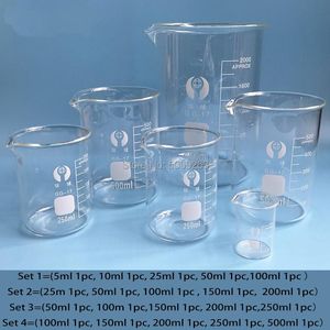 Laborbedarf, hochwertiges 1-Set-Becherglas aus Borosilikatglas, alle Größen, Form 3,3, mit Graduierung