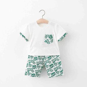 Bear Leader Summer Baby Boys Set Kids Casual Clothing Outfits Print White T-shirts + Shorts 2pcs Suit Children's Clothes Suits Y220310
