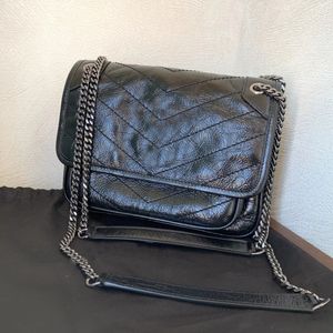 Mode axelväskor niki baby tote väska lady svart kedja handväska högkvalitativ mjuk läder kors kropp plånbok kvinnlig lyxdesigner väska