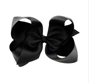 2022 Nowy 6 cal Baby Girl Dzieci Hair Bow Boutique Grosgrain Ribbon Clip Hairbow Duży Bowknot Pinwheel Hairpins Fryzury