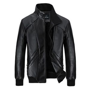 Nya Mode Mäns Faux Leather Jackor Bomber Biker Coats Mens Tjock Borstat Jacka Coat OuterWear Fleece Men Kläder