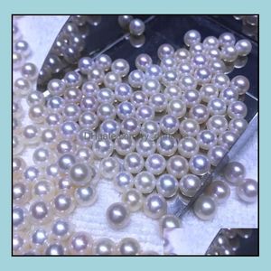 Pearl Loose Beads Jewelry 8-9mm Single White Purple Natural Freshwater Womens Gift Drop Delivery 2021 QHVWM