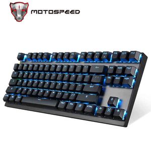 Motospeed GK82 Type-C 2.4G беспроводной / проводной механической игровой клавиатурой 87KEY красный переключатель аккумуляторной светодиодной подсветкой ПК ноутбук