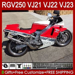 スズキ赤白ストックRGV250 SAPC VJ21 RGV250 RGV-250CC 1988 1989 Bodywork 21HC.45 VJ-21 RGV-250パネルRGVT-250 VJ 21 RGVT RGV 250CC 250 CC 88 89 OEMフェアリング