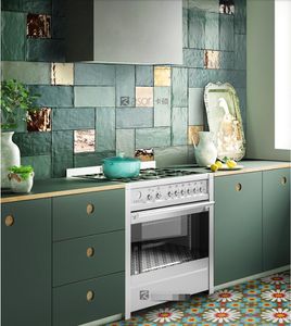 Antique Handmade Tiles kitchen bathroom wall brick golden green macaron matte tile balcony porch