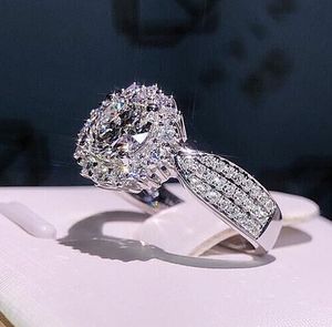 Venta de anillos de joyería incrustada cuadrada princesa geometría creativa dama tamaño de compromiso