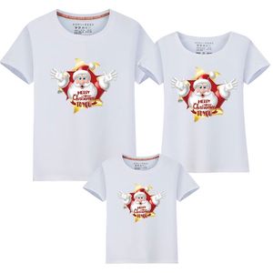 Maglietta coordinata per la famiglia T-shirt mamma papà T-shirt natalizia Stampa mamma papà Camicia a maniche corte per bambini 210417