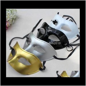 Festive Party Supplies Home & Garden Drop Delivery 2021 Mens Fancy Dress Venetian Masquerade Masks Plastic Half Face Mask Optional Multi-Colo