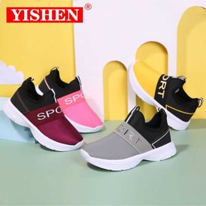 Yishen 2021 أطفال أحذية رياضية شبكة أحذية الأطفال خفيفة عارضة تنفس بنين بنات أحذية رياضية غير زلة أحذية رياضية zapatillas G1025