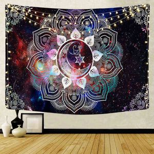 Parede pendurado mandala tapeçaria casa decoração tapeçarias psicodélico hippie noite lua tapete