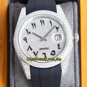 Etykiety biżuteria Zegarki RFF Najnowsze produkty 126334 126300 126233 Liczniki arabskie Diamenty Dial 3255 Automatyczne LUSHED Out Full Mens Watch Diamond Case Gumowy pasek