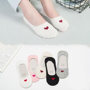 Socks & Hosiery 5 Pairs/Set Women's Ankle Sock Woman Cotton Invisible Asakusa Boat Ladies Korean Non-Slip Fashion With Print Popite