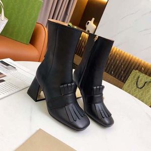 Women Knee Boots Designer High Heels Ongle Boot أحذية جلدية حقيقية أزياء الأحذية الشتاء Fall EU35-41 بواسطة Shoe02 05