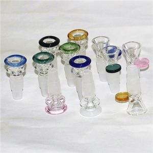 14mm Erkek Cam Kase Parçaları Nargile 2 Türleri Huni Ortak Sigara Aksesuarları Kolu Boru Bong Yağ Dab Rigs