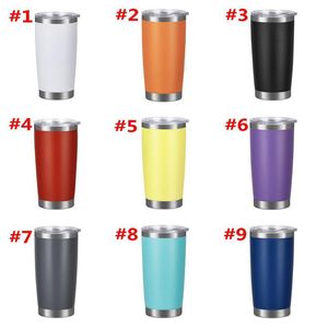 Mugs Fashion 20oz Drinking Cup 18color Tumbler With Lid Stainless Steel Wine Glass Vacuum Insulated Cup Travel Vaso De Acero Inoxidable Roestvrijstalen Beker