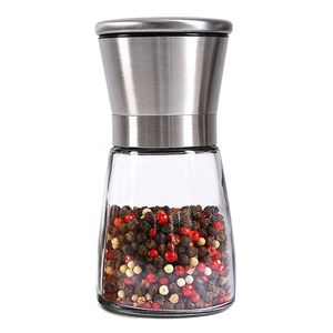 Pepper Grinder or Salt Shaker for Professional Chef Spice Mill with Brushed Stainless Steel Ceramic Blades and Adjustable 210712