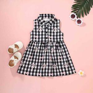 Baby Girl Clothes Kids Summer Dress Princess Beauty Costume Cute Elegant Outfit Fairy Designer Grid Cotton Party Sundress Casual Q0716