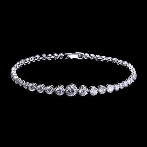 Link, Chain YAN MEI White Gold Color Zircon Bracelet Fantasy Sexy Luxury Bangle With Cubic Zirconal GLS0160