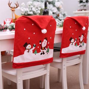 Chair Cover Top Christmas Decor Santa Claus Kitchen Table Chairs Covers Christma Holiday Home Decoration House dd741