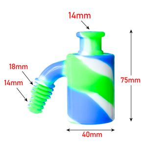 Silikon Aschefänger 14mm-14mm18mm 2in1 weiblich/männlich Joint Raucherzubehör Glas Aschefänger Wasserpfeife Bohrinseln