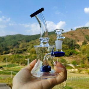 16cm height beaker base Bong Hookahs Shisha Smoke Glass Pipe heady Dab Rigs Water bongs With 14mm bowl