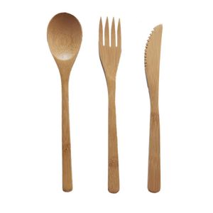 Il set di posate in bambù ecologico include coltello forchetta cucchiaio