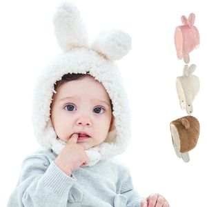 冬の赤ん坊の暖かい帽子が強く防風の耳の保護帽子子供の女の子男の子の小さなウサギの耳ぬいぐるみかわいい幼児キャップm3647
