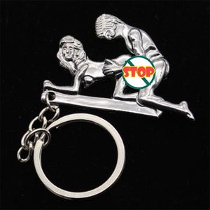 Roliga älskare 'nyckelkedjesimulering Aktivitet Happy Man Metal Fashion Par Keychain Charm Keychain Ring Good Appeal Gift For Friends