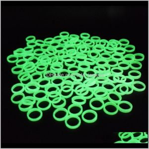 Jewelry Luminous Ring Halloween Party Dance Masquerade Decoration Women Band Rings Plastic Green Dff0575 Drop Delivery 2021 7Tti0