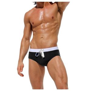 Kvinnors badkläder 2021 Mens Briefs Low-Rise Drawstring Sexiga underkläder trosor Simning av badshorts snabba torra stammar plus storlek S-XL