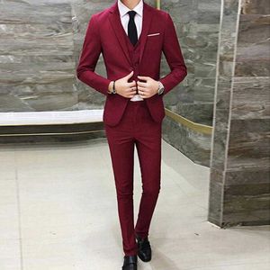 Trzyczęściowe garnitur męski Trzyczęściowy garnitur plus size Mężczyzn Business Mężczyźni Formal Suit Komitar