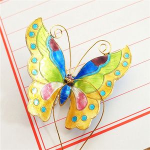 Handmade Cloisonne Emalia Kolorowe Butterfly Wisiorek Breloczków Klucz Uchwyt Uroczyste Owady Ozdoby Choinkowe Wiszące Dekoracje Prezent