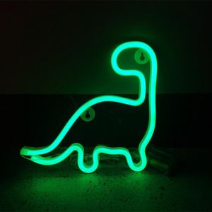 Night Light Neon Dinosaur LED for Birthday Wedding Party Bedroom Wall Hanging Kids Room Home Xmas Decor Lamps