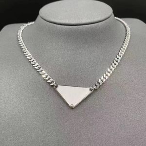 Men Designer Necklace Women Fashion Jewelry Chains Inverted Triangle Pendant Stainless Steel Black White Iced Out Name Custom Silver Mens Womens Pendant Necklaces