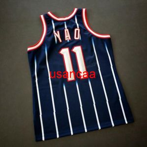 Personalizzato Retro Yao # 11 Ming College Maglia da basket da uomo All Stitched Blue Qualsiasi taglia S-3XL 4XL 5XL Nome o numero