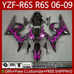 Fairings de Moto para Yamaha Rose Chamas YZF R6S YZF R6 S CC YZF600 Corpo No YZFR6S YZF CC YZF R6S OEM Bodywork Kit