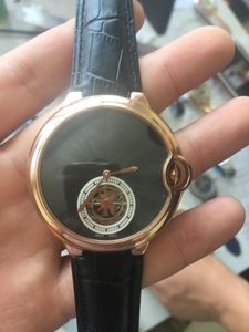 Orologi da uomo Movimento meccanico automatico Orologio da polso Cinturino in pelle nera all'ingrosso Moda uomo Guarda orologi da polso maschili