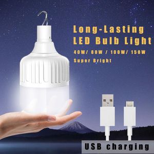 Ampüller Lamba Ampul USB Kamp Şarj Edilebilir LED Işık W W W W W Su Geçirmez Klipler ile Otomatik Alacakaranlık Dawn Çadır IP65