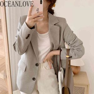 Büro Dame Formale Frauen Herbst Solide Arbeit Mode Mujer Chaqueta Koreanische Frühling Elegante Blazer Feminino 18439 210415