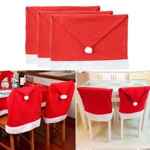 Wholesale santa chair for sale - Group buy Christmas Santa Claus Hat Chair Covers Dinner Back Table Party Decor Year Supplies