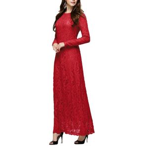 Casual Dresses Elegant Kvinnor Klänning Mode Abaya Långärmad Snörning Stor Hem Loose Maxi Kaftan Jilbab för Party Robe Femme 2021