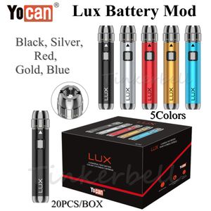Yocan LUX Mod E Cigarette Kit Vaporizer 400mAh Preheat Battery Vape Dab Pen Adjustable Voltage Vapor Fit 510 Thread Atomizer Authorized Seller Original
