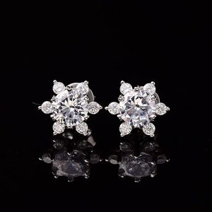 Stud 925 Sterling Silver Pass Diamond Test 0.5-1 ct Moissanite Hexagonal Snow Brincos Mulheres Classic Party Party