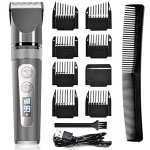 Barber Hair Clipper Akumulator Cordless Beard Trimmer Elektryczne Górna dla Mężczyzn Włosy Kit Maszyna do golenia Broda Razor P0817