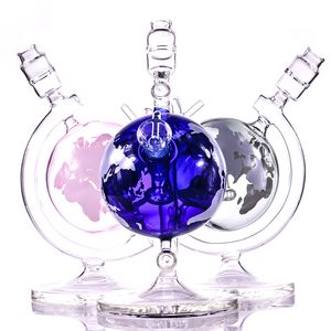 Hookahs Globe styles glass bong 7.28 inches small water bong dab rig with 14mm bowls for smoking