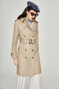 Trench britannico doppiopetto femminile lungo versione stile coreano cappotti lunghi da donna Jack da donna